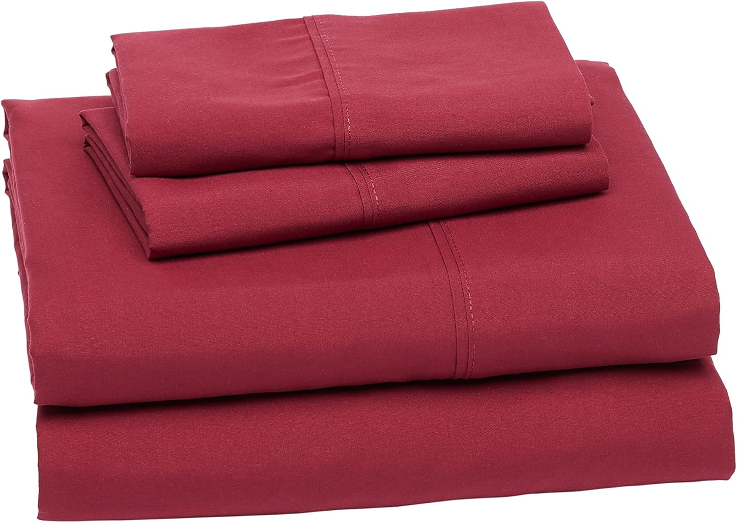 Lightweight Super Soft Easy Care Microfiber 4-Piece Bed Sheet Set with 14-Inch Deep Pockets, Queen, Burgundy, Solid - Image 2