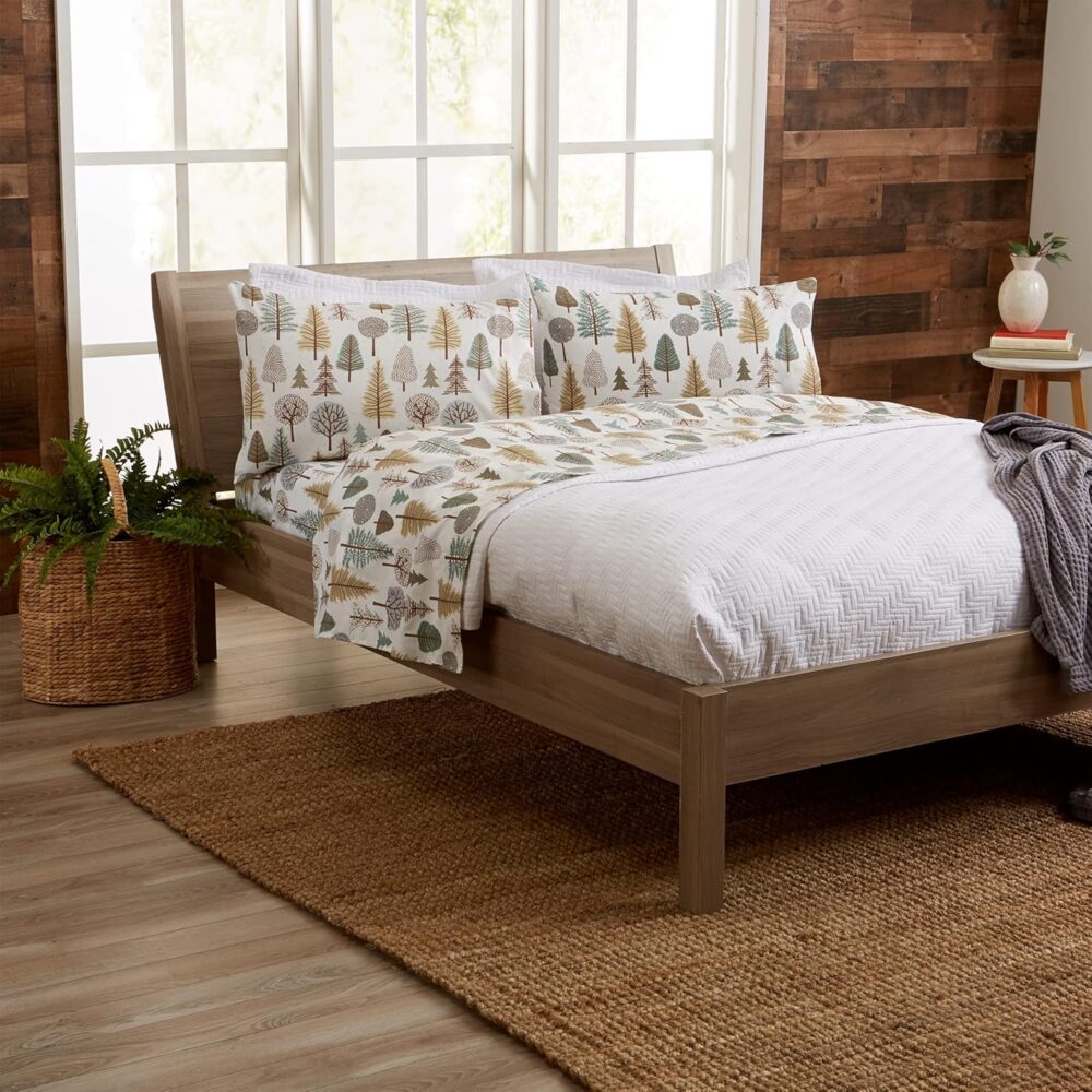 4-Piece Queen Microfiber Sheet Set | -Printed, Ultra-Soft Sheets | Wrinkle & Fade-Resistant Patterns Drawn from Nature | All-Season Bedding Sheets & Pillowcases. (Queen, Forest Trail) - Image 2